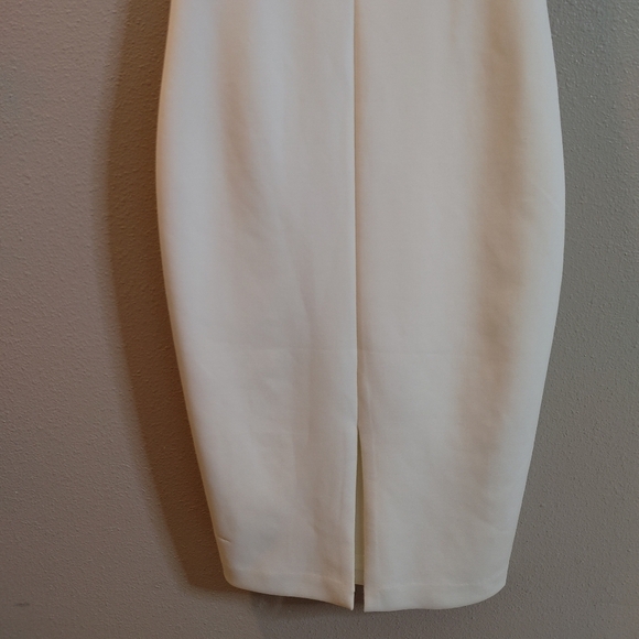 Guess High Neck Sleeveless Pencil Dress Ivory Off White Scuba Knit Sequin Size 4 - Picture 13 of 15